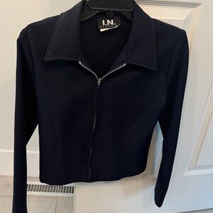 I.N. San Francisco Midnight Navy Zip Blazer
